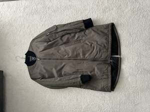 Diesel Longline Padded Bomber Jacket Olive Green and Brown